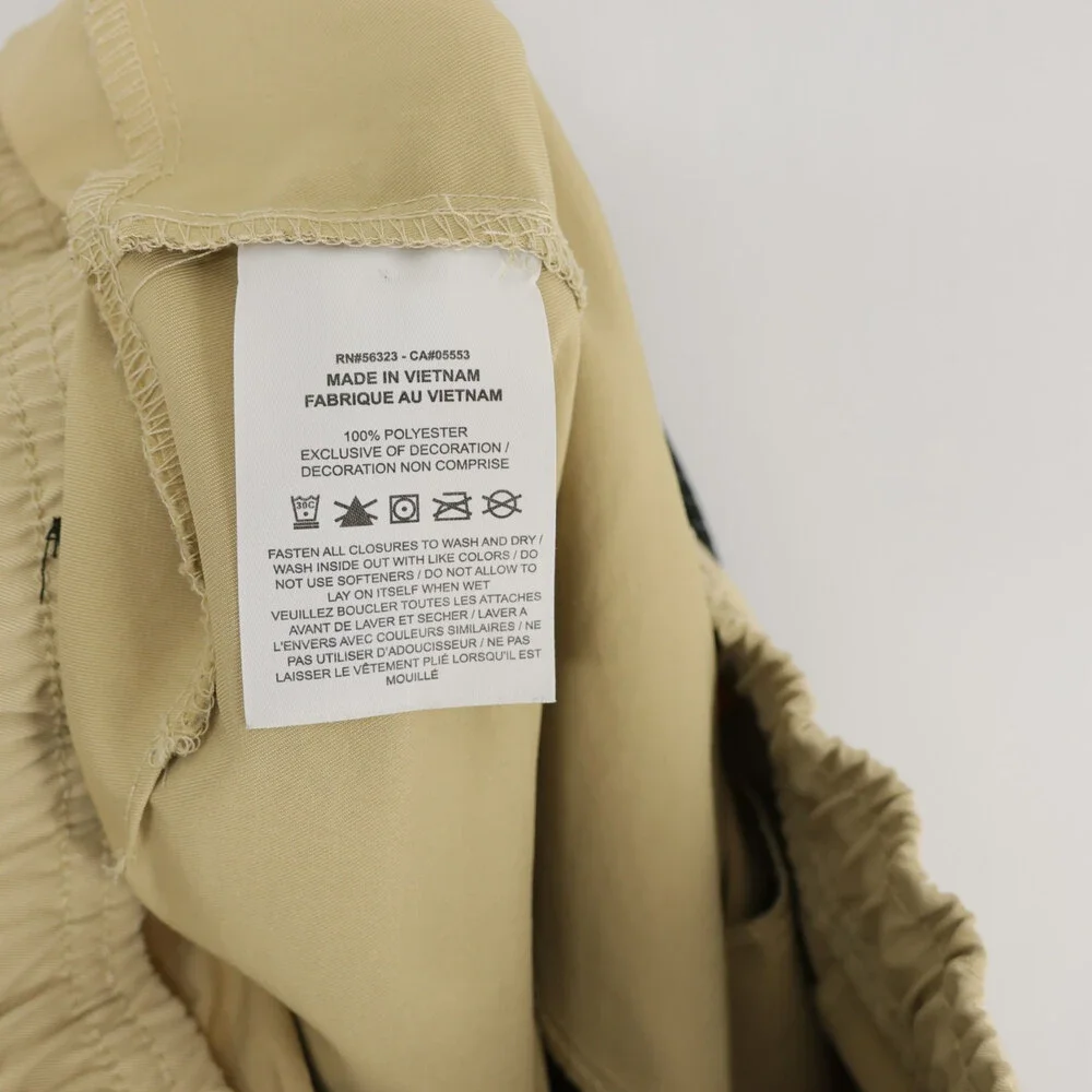 Nike Sportswear Tech Woven Pants Mens L Beige Drawstring Tapered Joggers